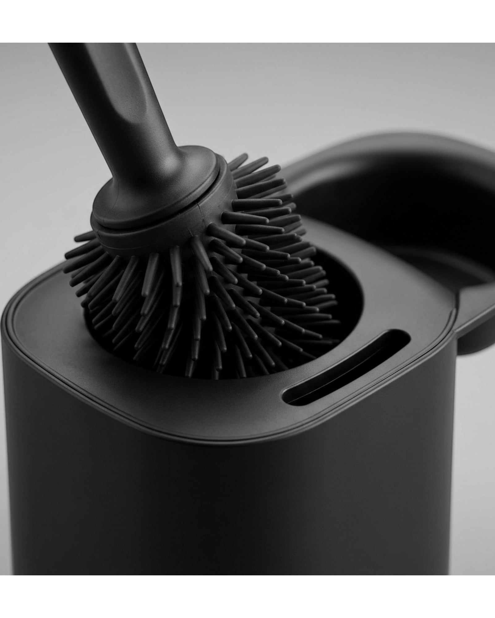 Neatup Compact Silicone Toilet Brush Set Black Base