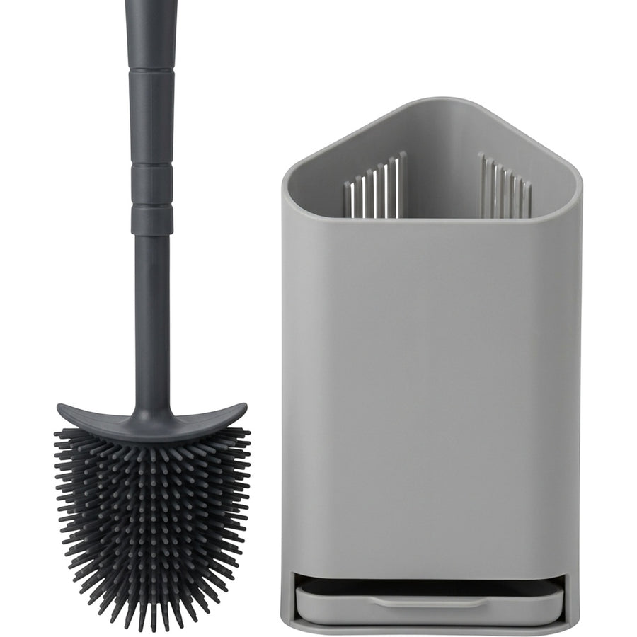 Neatup Cornerdrain Silicone Toilet Brush 17 in Charcoal with Slim Base