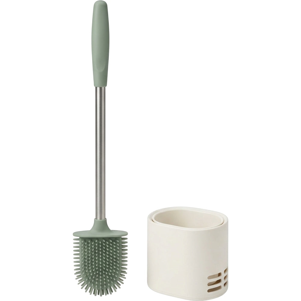 Neatup Flexarc Silicone Toilet Brush 16.5 in Sage with Vented Oval Base - Product view