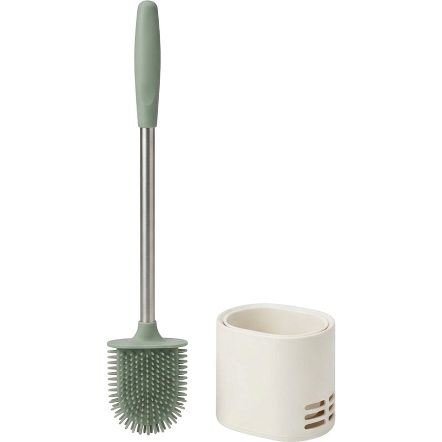 Neatup Flexarc Silicone Toilet Brush 16.5 in Sage with Vented Oval Base