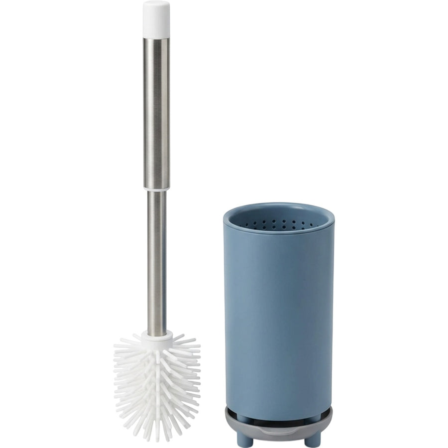 Neatup Lifttray Silicone Toilet Brush 16.8 in White with Raised Blue Base