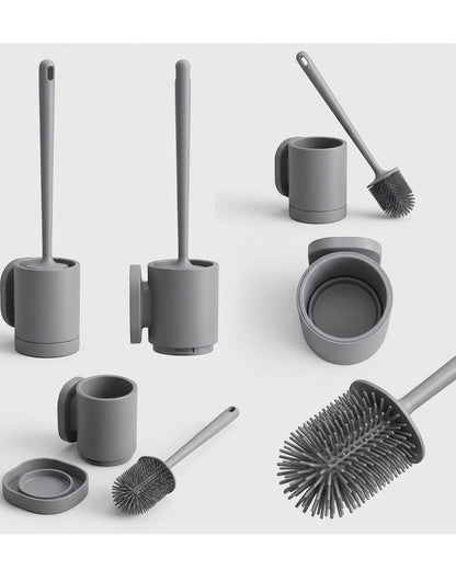 Neatup Silicone Toilet Bowl Brush Wall Holder Gray