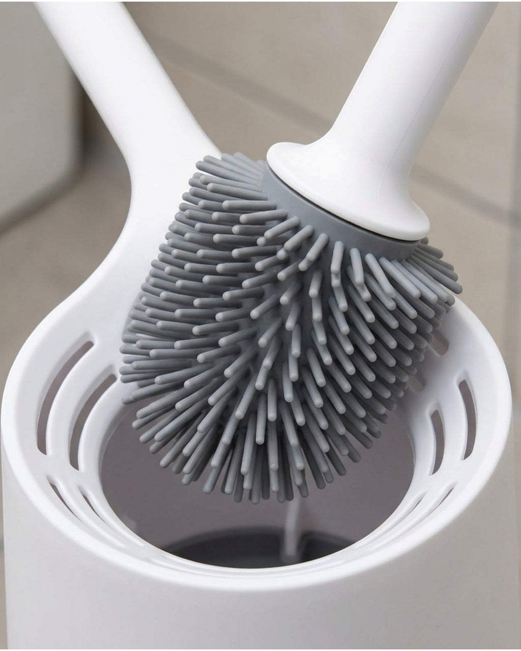 Neatup Silicone Toilet Brush With Vent Base White