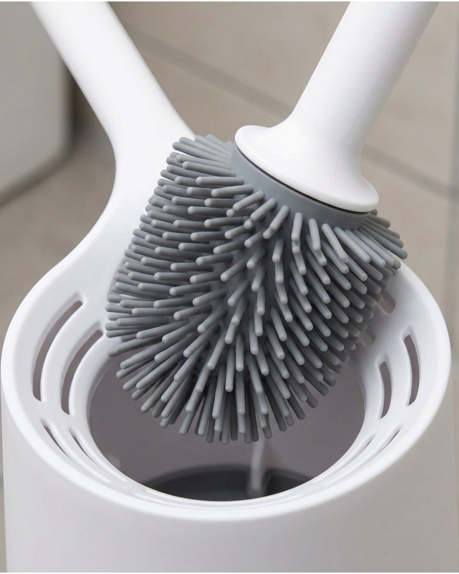 Neatup Silicone Toilet Brush With Vent Base White