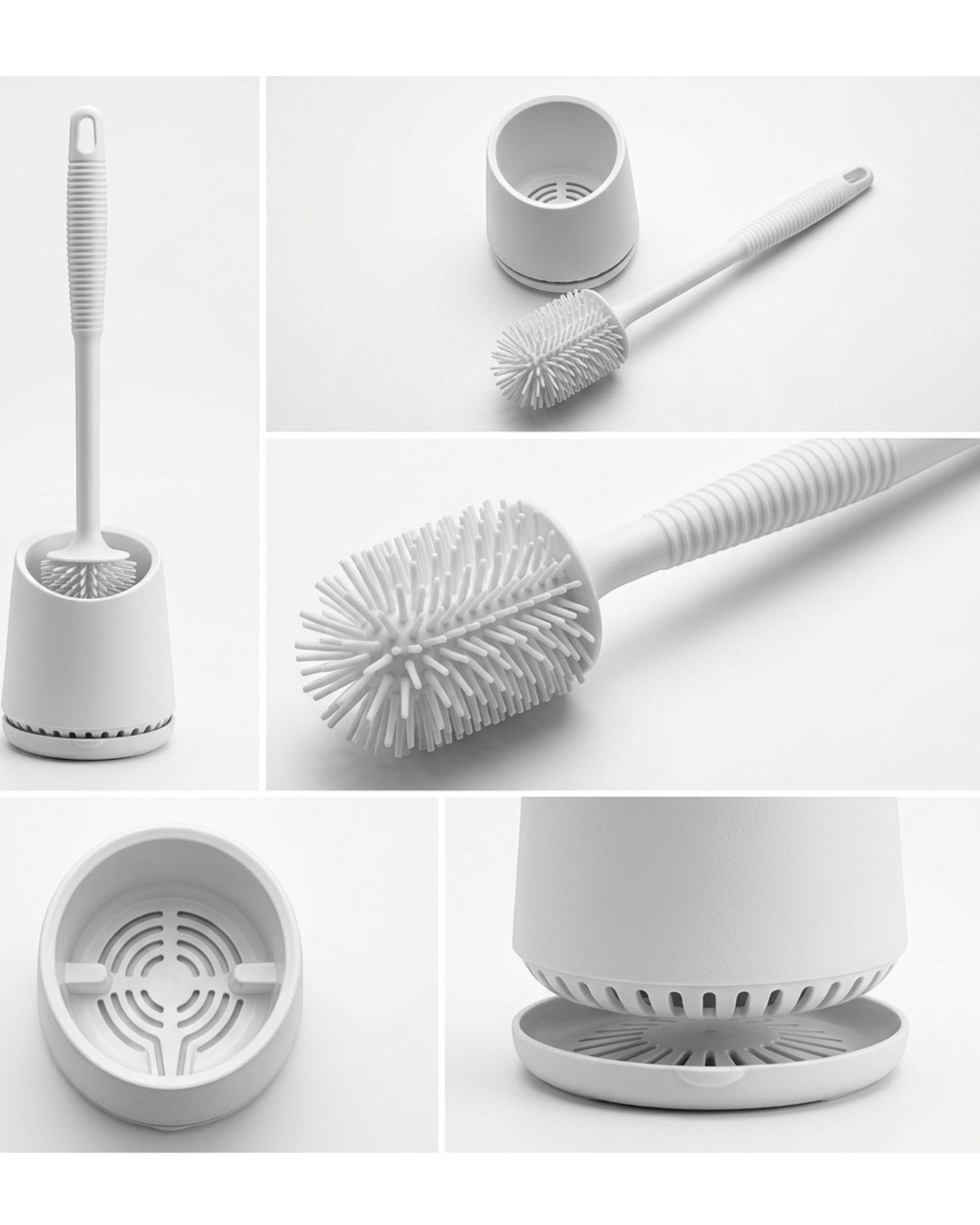 Neatup Silicone Toilet Brush With Vent Base White