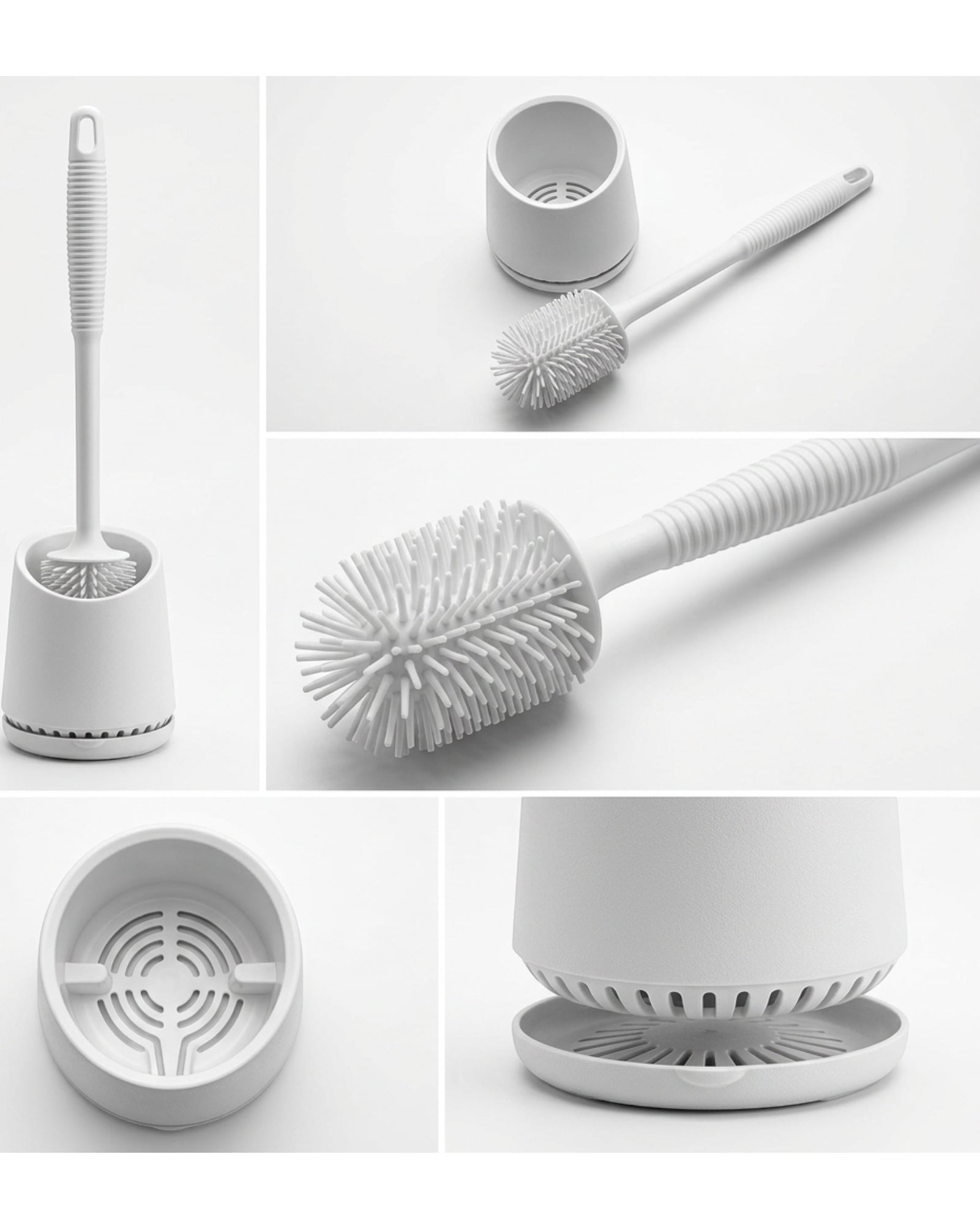 Neatup Silicone Toilet Brush With Vent Base White
